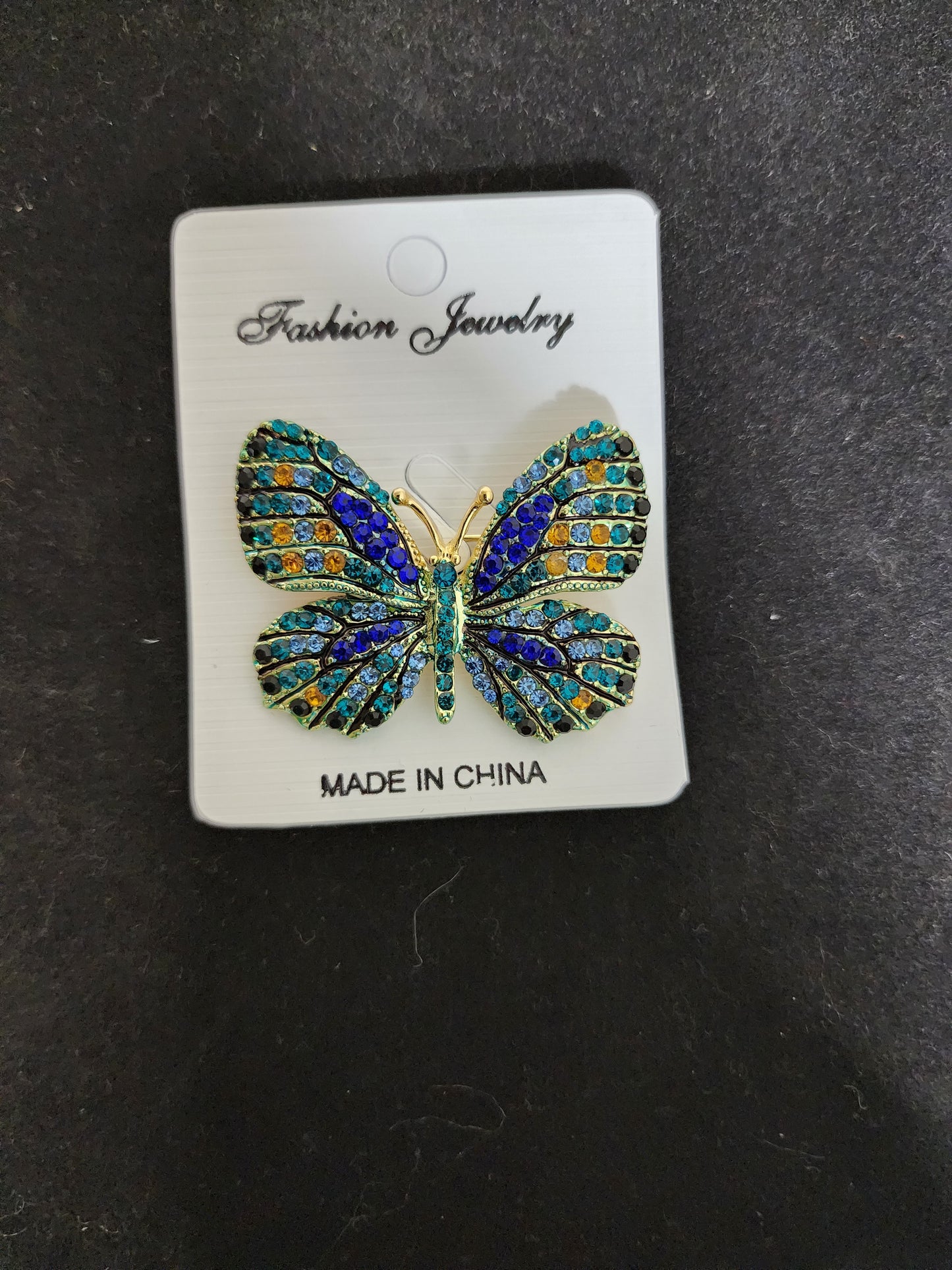 Green Burst Butterfly Brooch