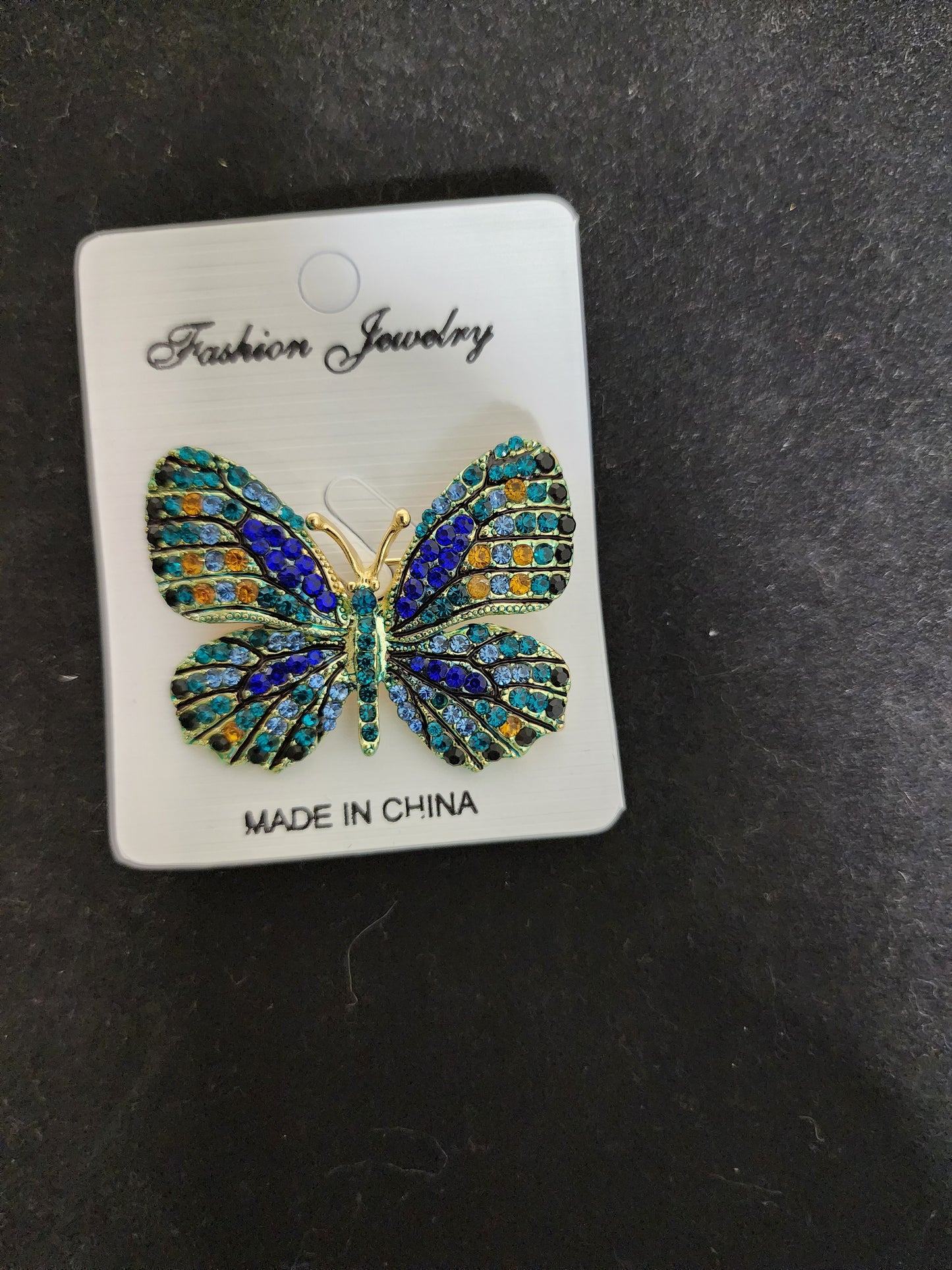 Green Burst Butterfly Brooch