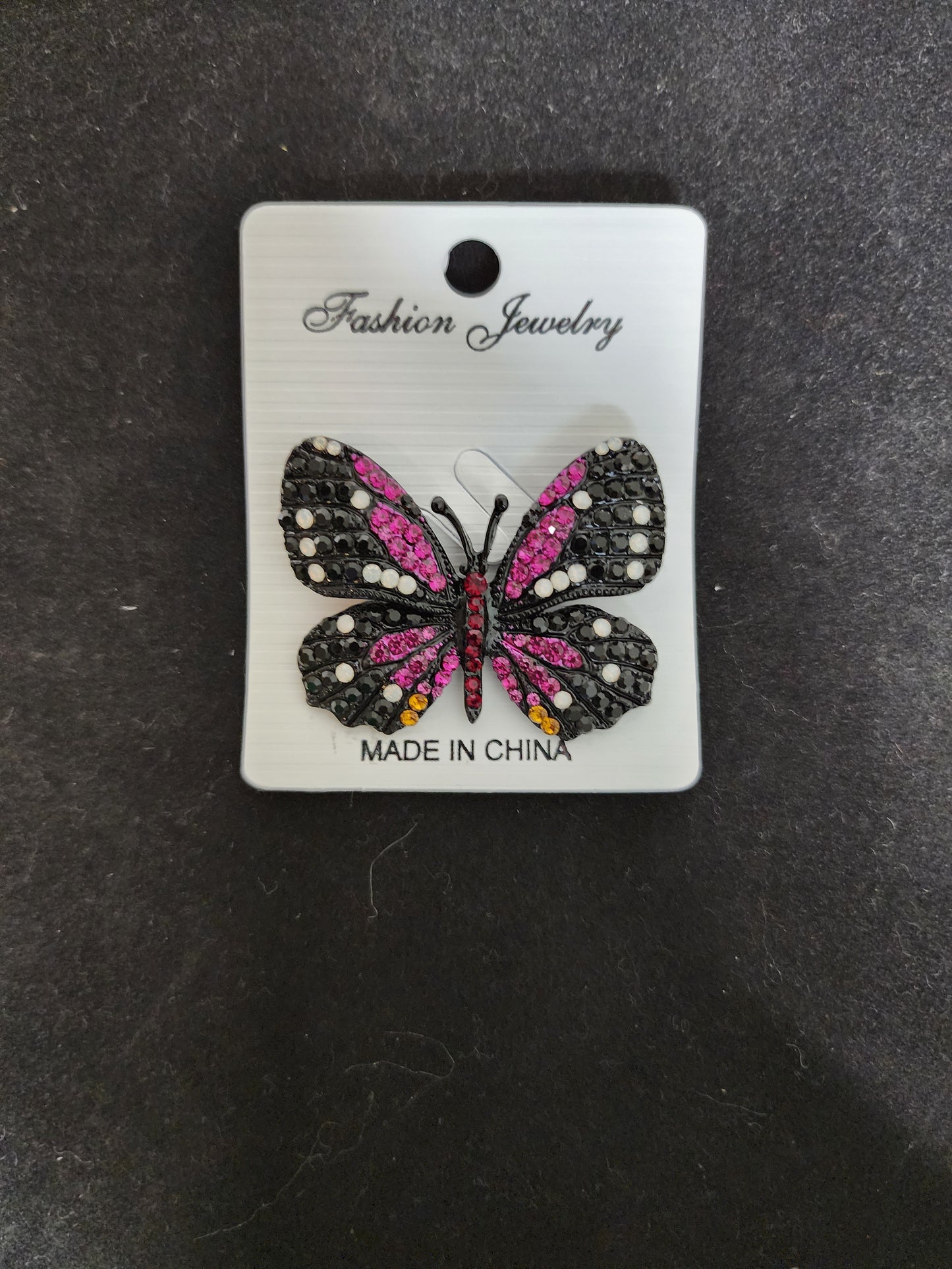Purple & Black Butterfly Brooch